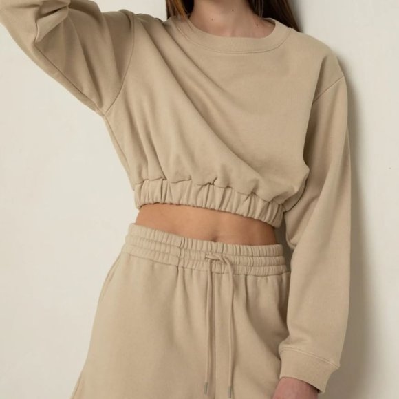 OAK + FORT Pants - Oak + Fort Beige Knit Shorts